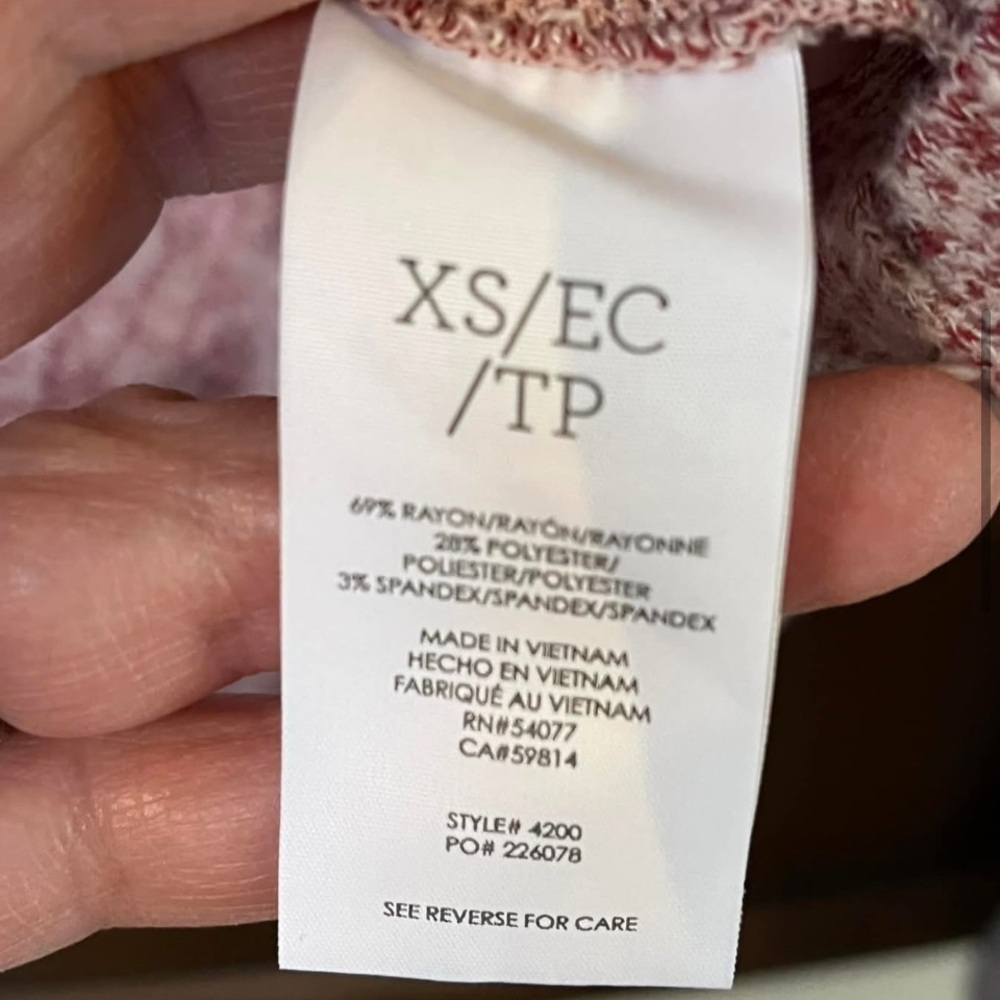 CAbi #4200 Henley Marled Pink Pullover. Size XS. NWT. - Picture 3 of 7